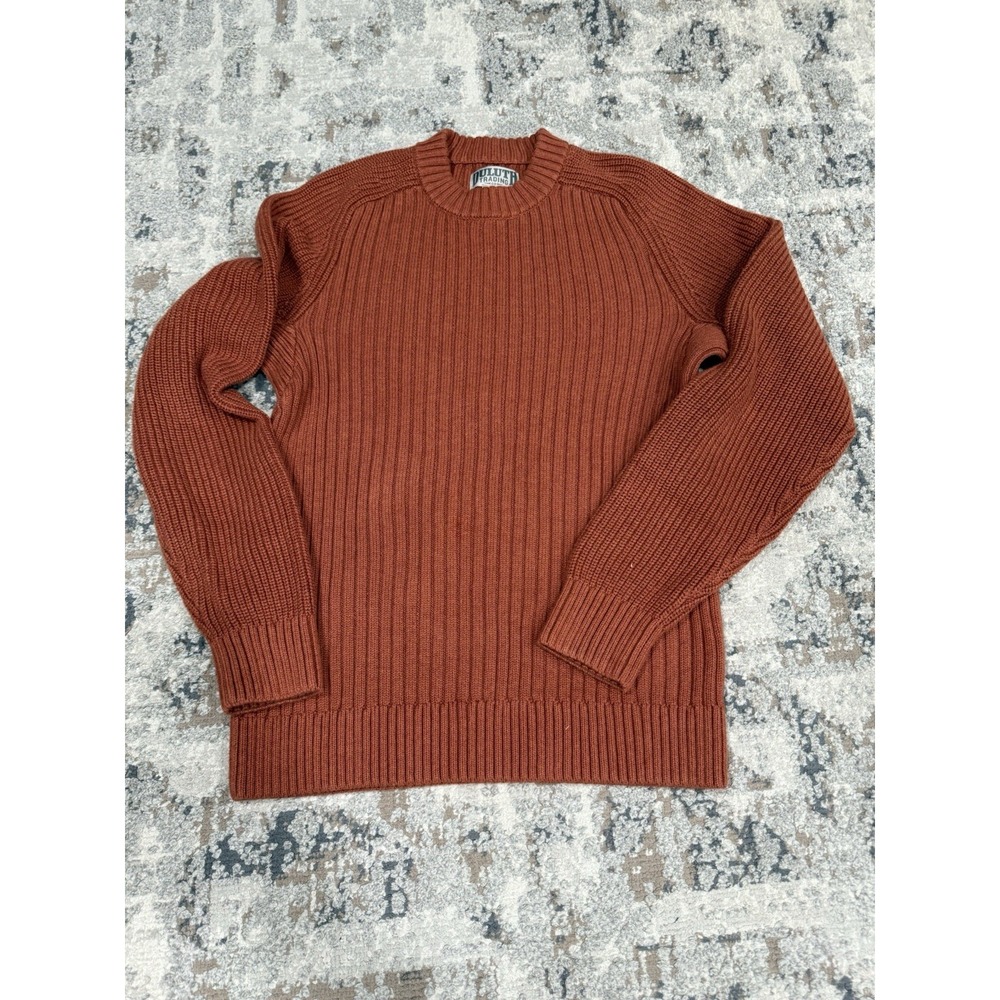 Duluth Trading Co Rust Crewneck Ribbed Sweater